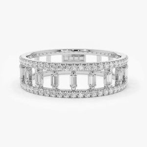 Hollowed-out Rectangle Cubic Zirconia Quality Ring